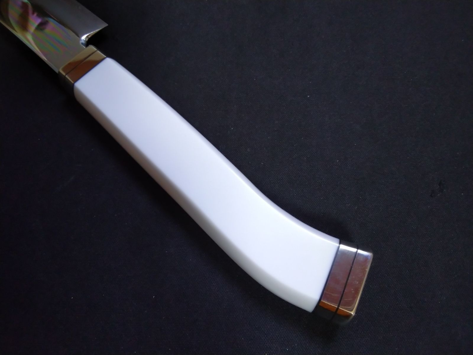 堺業務用刃物メーカー直売 尺 剣型先丸 銀三鋼 平鏡面 完全無印 鉄砲型樹脂柄 白 柳刃包丁 包丁 ナイフ