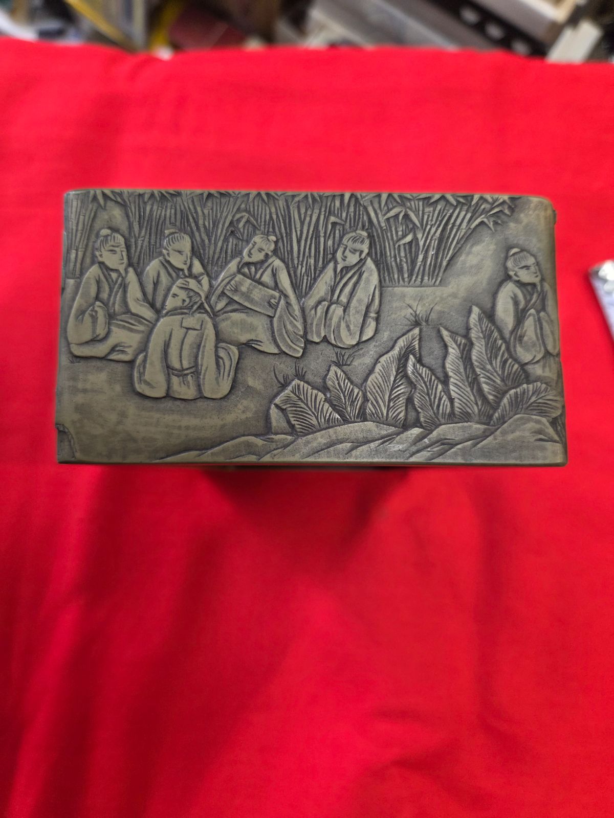 中国古美術品 特大 端渓硯 蘭亭文硯 7kg 清の時代 何其仁作 中国古美術