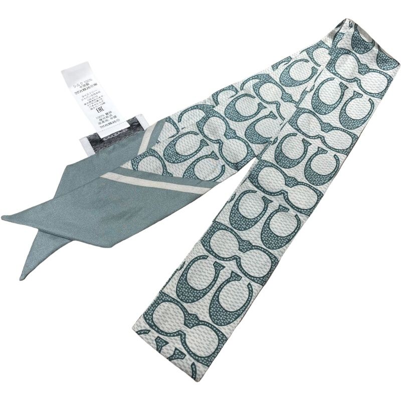 COACH コーチ ヴィンテージ シグネチャー プリント シルク スキニー