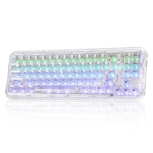 YUNZII X71 メカニカルゲーミングキーボード 透明キーキャップ 71キー 68 配列 ワイヤレス ホットスワップ対応 BT5 0 2 4G USB C ガスケット搭載 RGB 無線 Windows Mac用 技適認証取得 クリ 96f9aeab