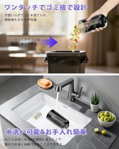  掃除機 コードレス 65 000 Pa超強力吸引力 2025業界初です!吹かして 吸って 膨らませて 超軽量 軽量 60分連続稼働 LED液晶ディスプレイ 左右180°上下90°回転 伸縮型 スティック ハンディクリーナー サイクロン 4172 b 57 e その他 キッチン 食器