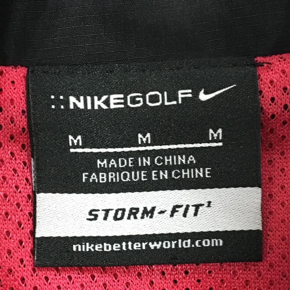 美品】ナイキゴルフ 2WAYジャケット 黒×レッドピンク 内側メッシュ 裾
