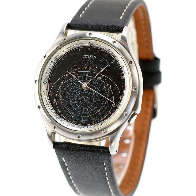 シチズン CITIZEN 腕時計 メンズ LHP46-0226 SS コスモサイン 初期モデル ライトハウス 北緯35度星座盤 天文 クオーツ ブラックxブラック アナログ表示 シチズン CITIZEN 腕時計 メンズ LHP46-0226 SS コスモサイン 初期