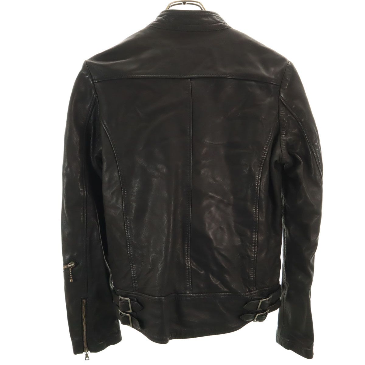 MACPHEE マカフィー 羊革レザー ライダースジャケット 36 ブラック