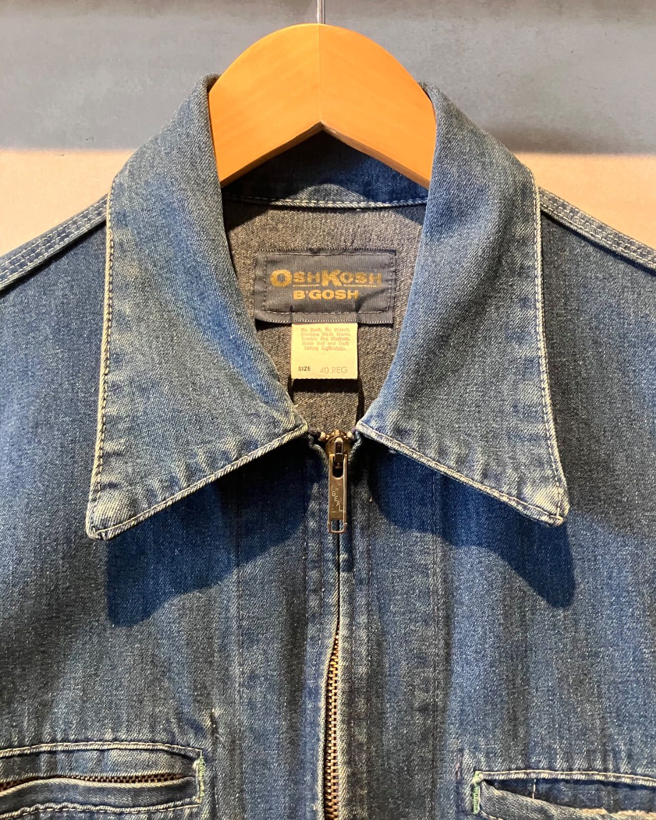 70's OSH KOSH-Denim Jacket-(size 40)Made in U.S.A. オシュコシュ