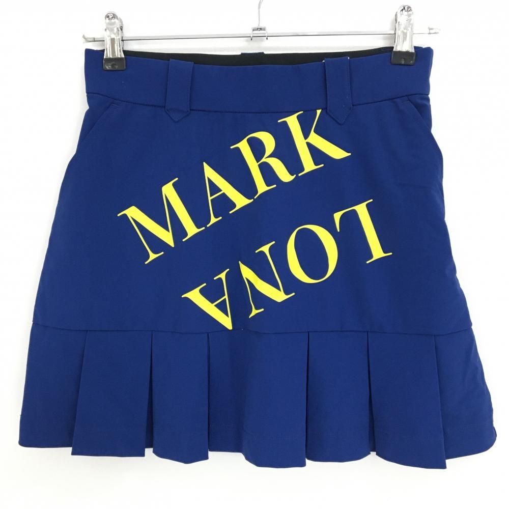新品】マークアンドロナ スカート ブルー×イエロー ストレッチ 内側