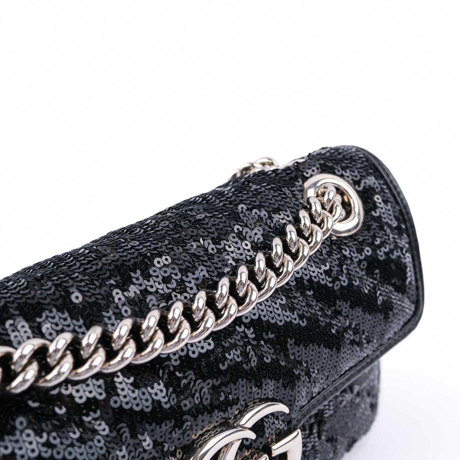 中古】GUCCI グッチ GGマーモント 446744 スパンコールxレザー 