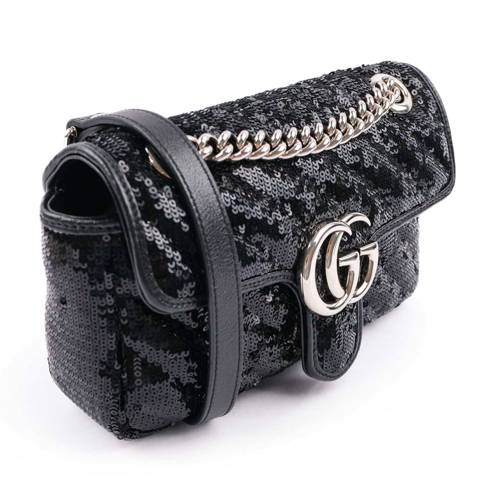 中古】GUCCI グッチ GGマーモント 446744 スパンコールxレザー 