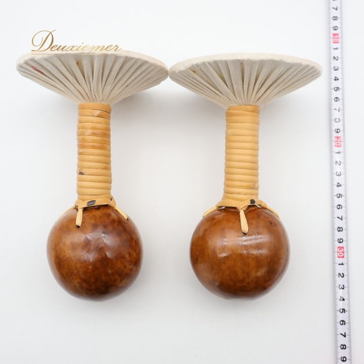 【美品】ウリウリ（ペア）- 羽、マラカスセット★着脱可 フラダンス ウリウリ マラカス 小物 レッド系 楽器 分離型 着脱型 赤