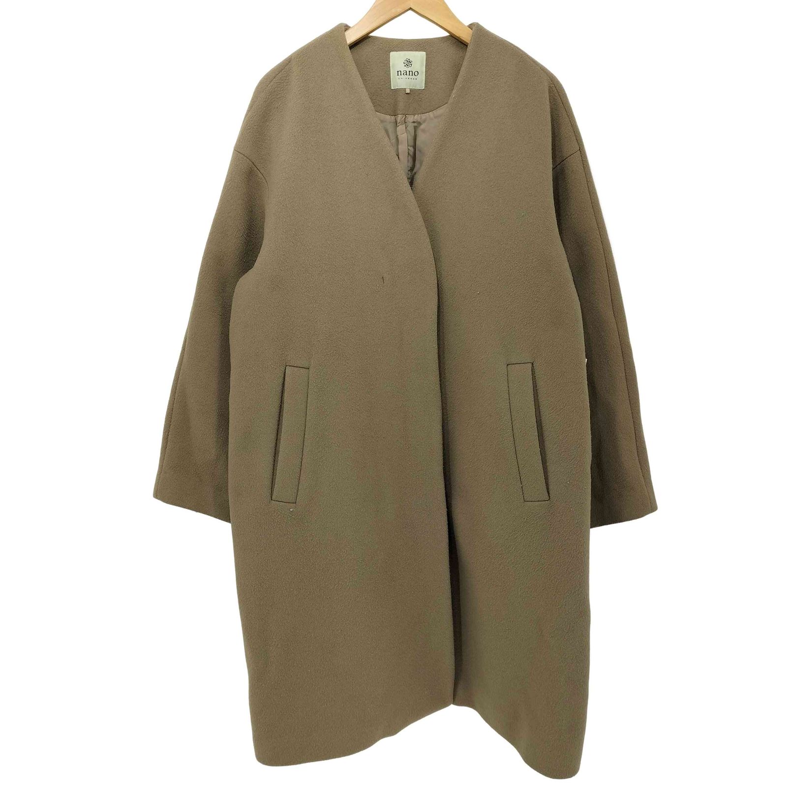 ナノユニバース NANO universe MANTECO ノーカラーミドルコート