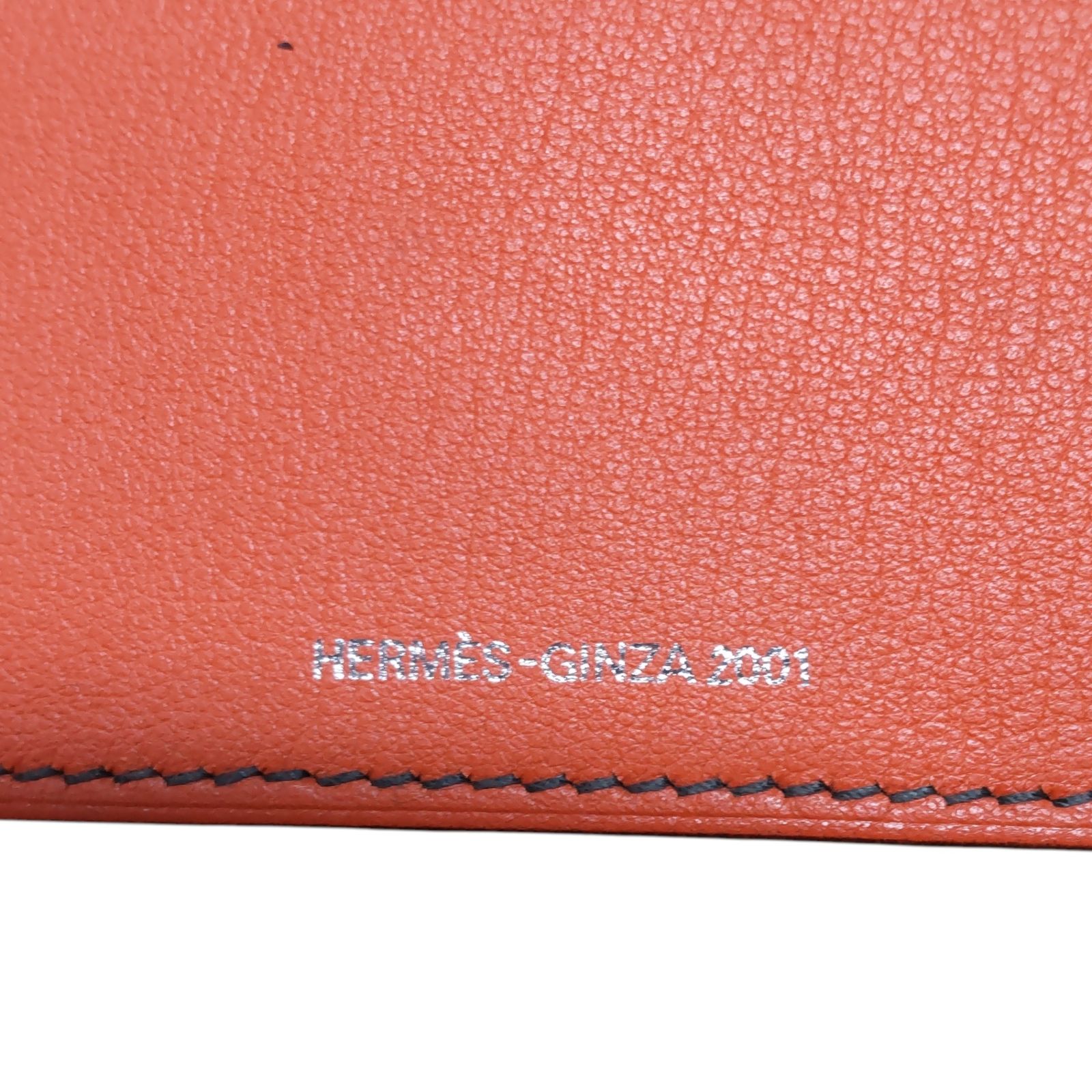 未使用◆HERMES 本革二つ折りミラー◆鏡 フランス製 国内直営店購入 正規品 中古品】HERMES エルメス コンパクトミラー レザー オレンジ 二つ折り