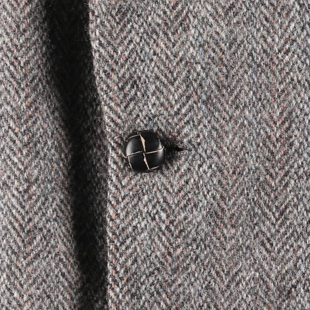 古着 ハリスツイード Harris Tweed ストライプ柄 ヘリンボーン ウール 