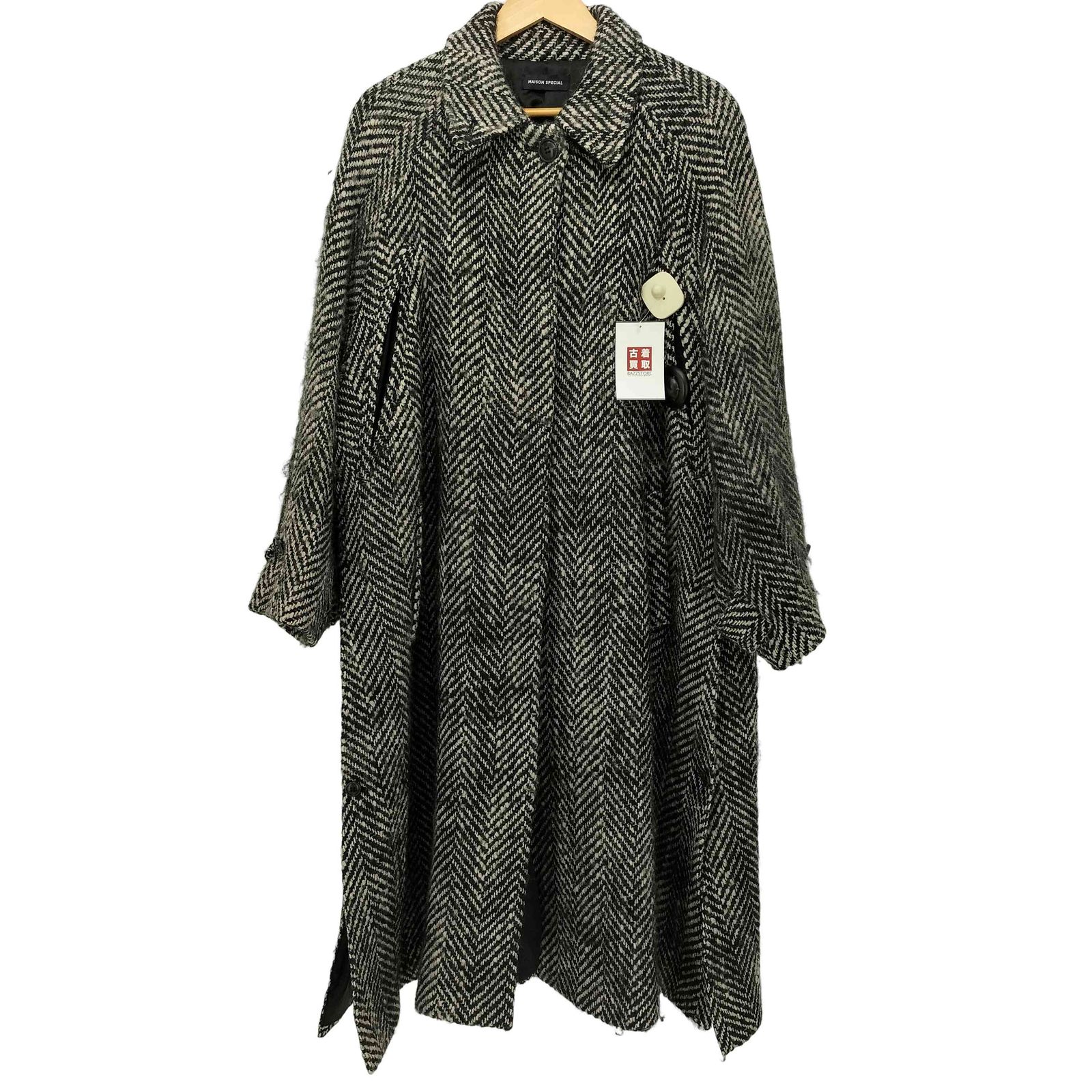メゾンスペシャル MAISON SPECIAL ヘリンボーンケープコートステン