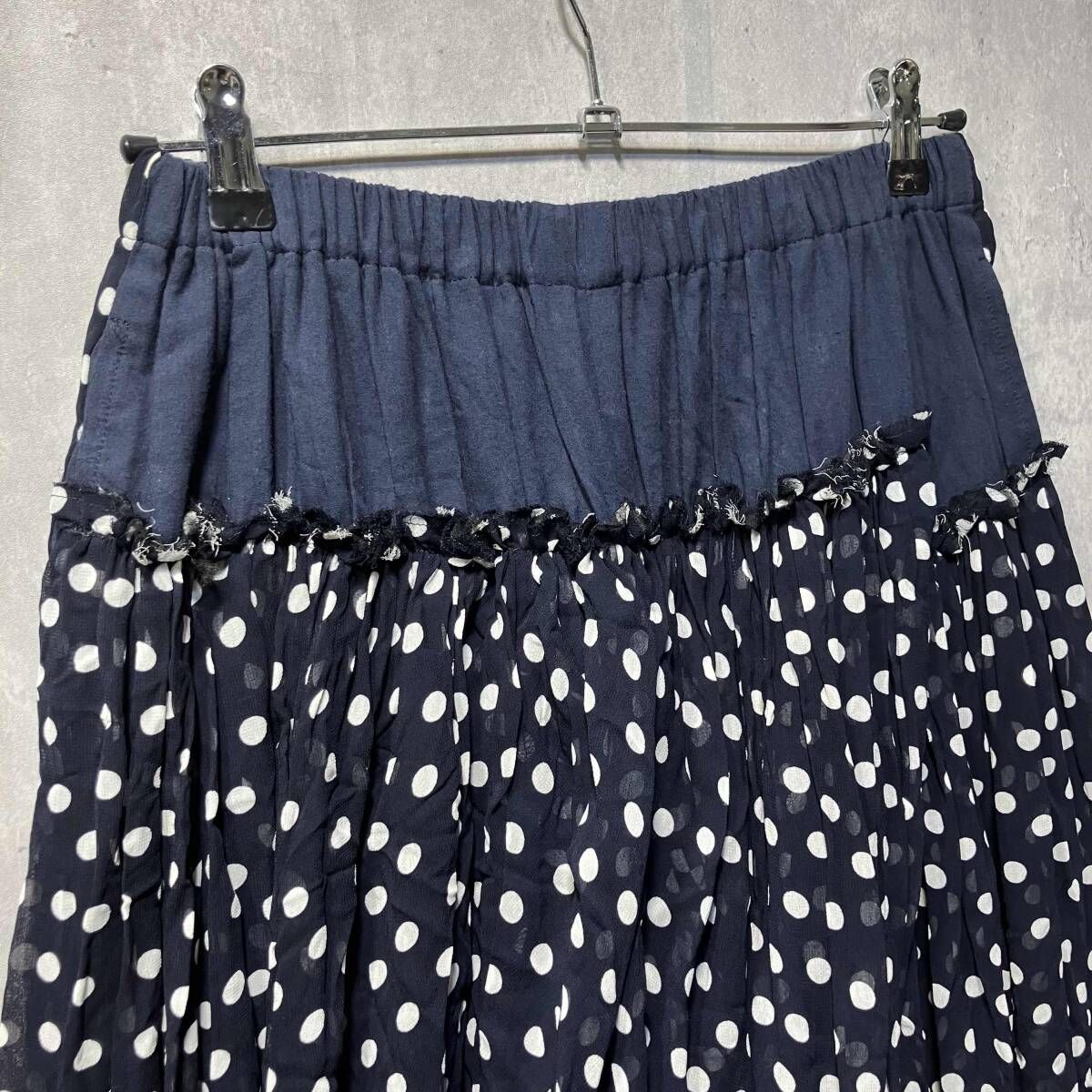 08aw TRICOT COMME des GARCONS パンツ ドット柄スカート ネイビー TB