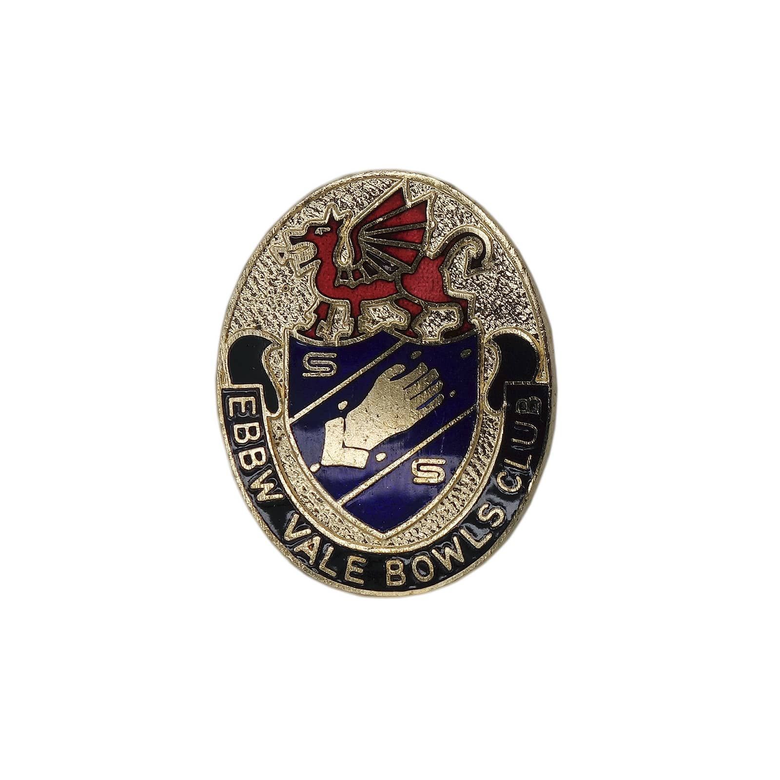 UK EBBW Vale Bowls Club Red Dragon Retro Brooch Bowling Lawn Bowls Pin Badge Accessory brooch-7708