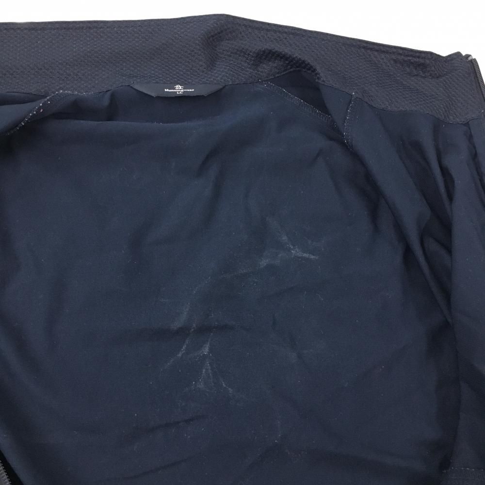 マンシングウェア 2WAYジャケット ネイビー ロゴ白 袖着脱可 メンズ LL