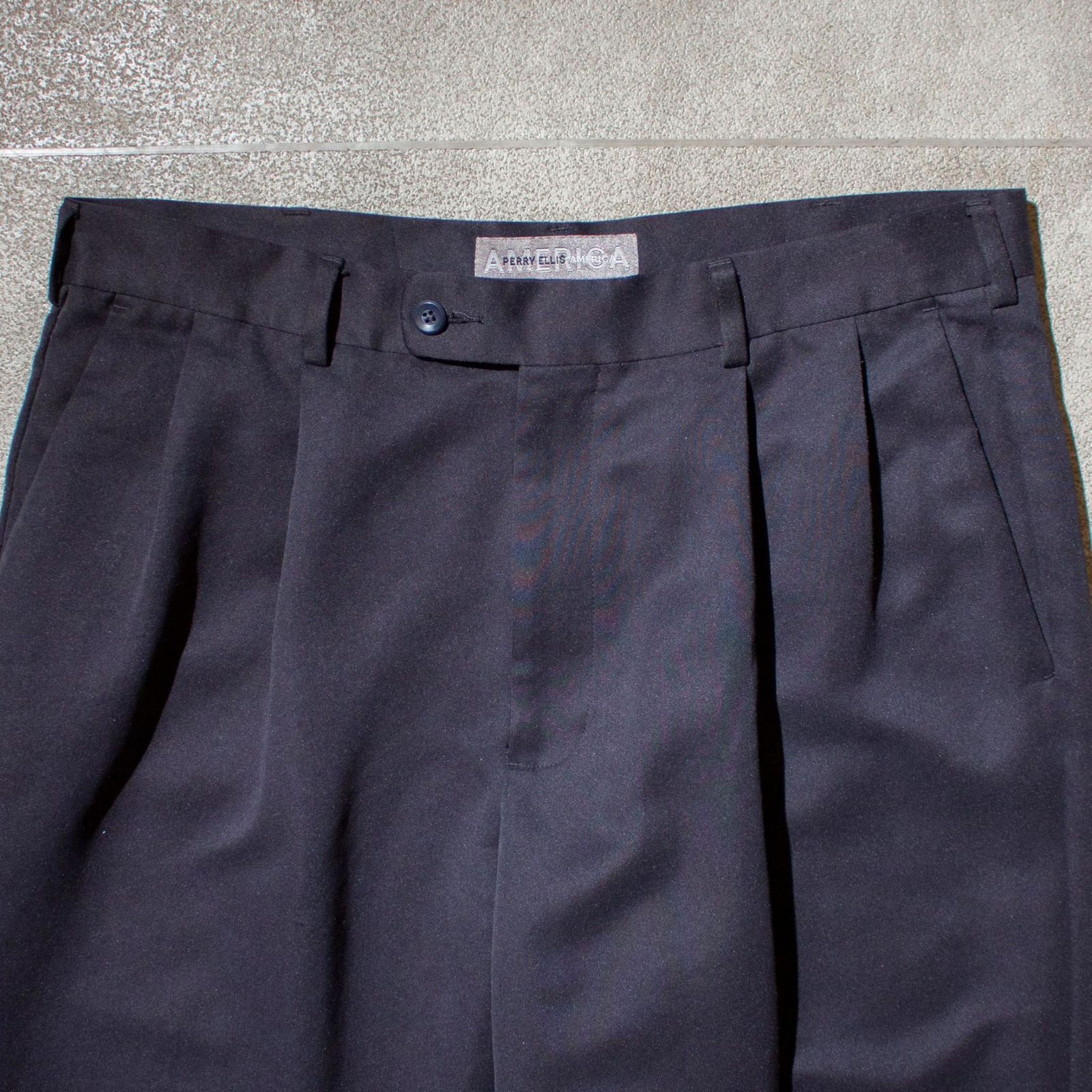 Perry Ellis AMERICA 00's Polyester 2tuck Slacks【34×32】 メンズ