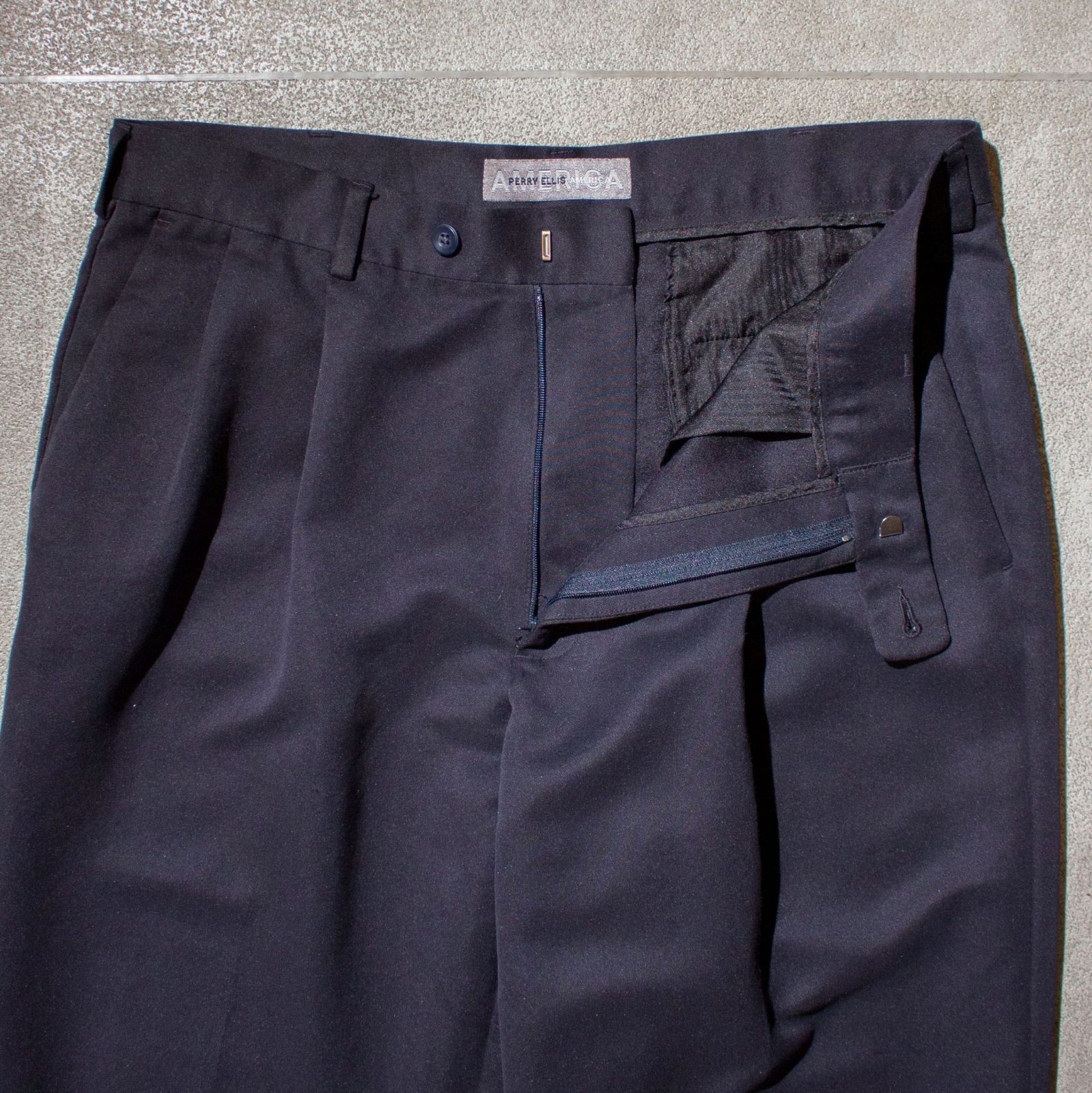 Perry Ellis AMERICA 00's Polyester 2tuck Slacks【34×32】 メンズ