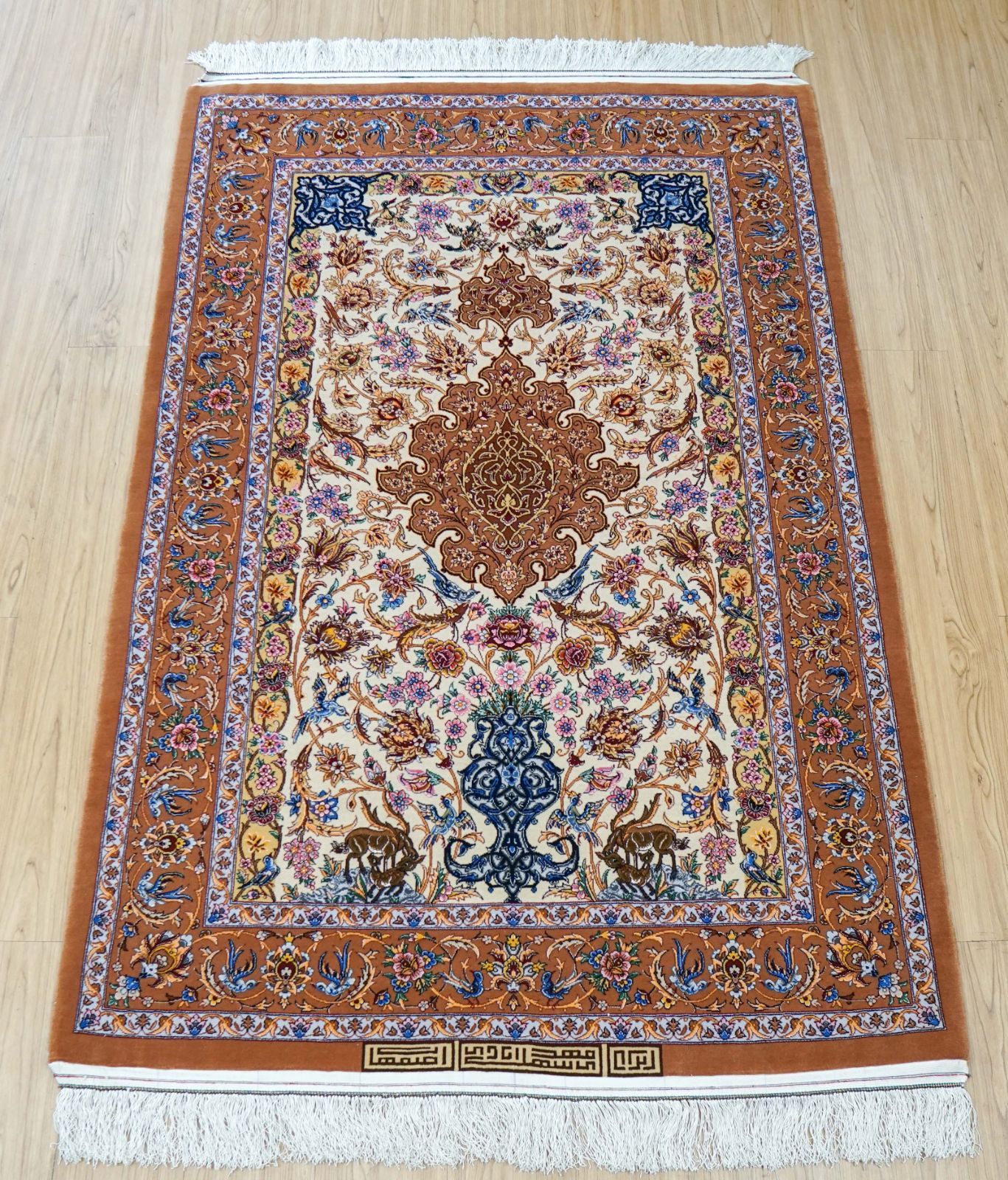 180×129cm パキスタン手織り絨毯 - メルカリ