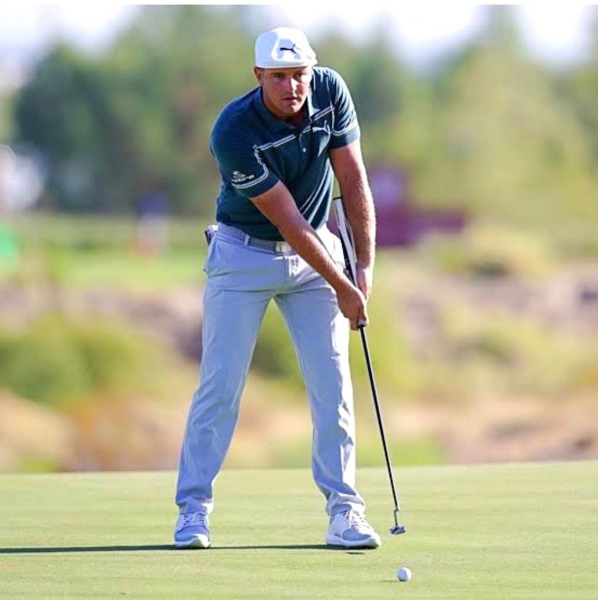 38インチ中尺パター☆幅広で合わせ易い☆極太五角形中尺グリップ