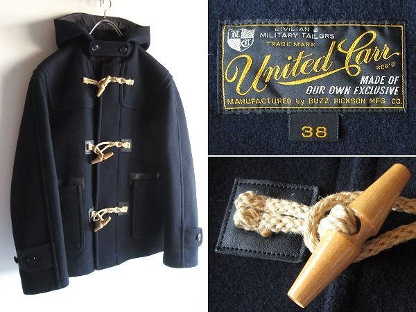 united carr ダッフルコート ブラック 38 バズリクソンズ 美品 UNITED