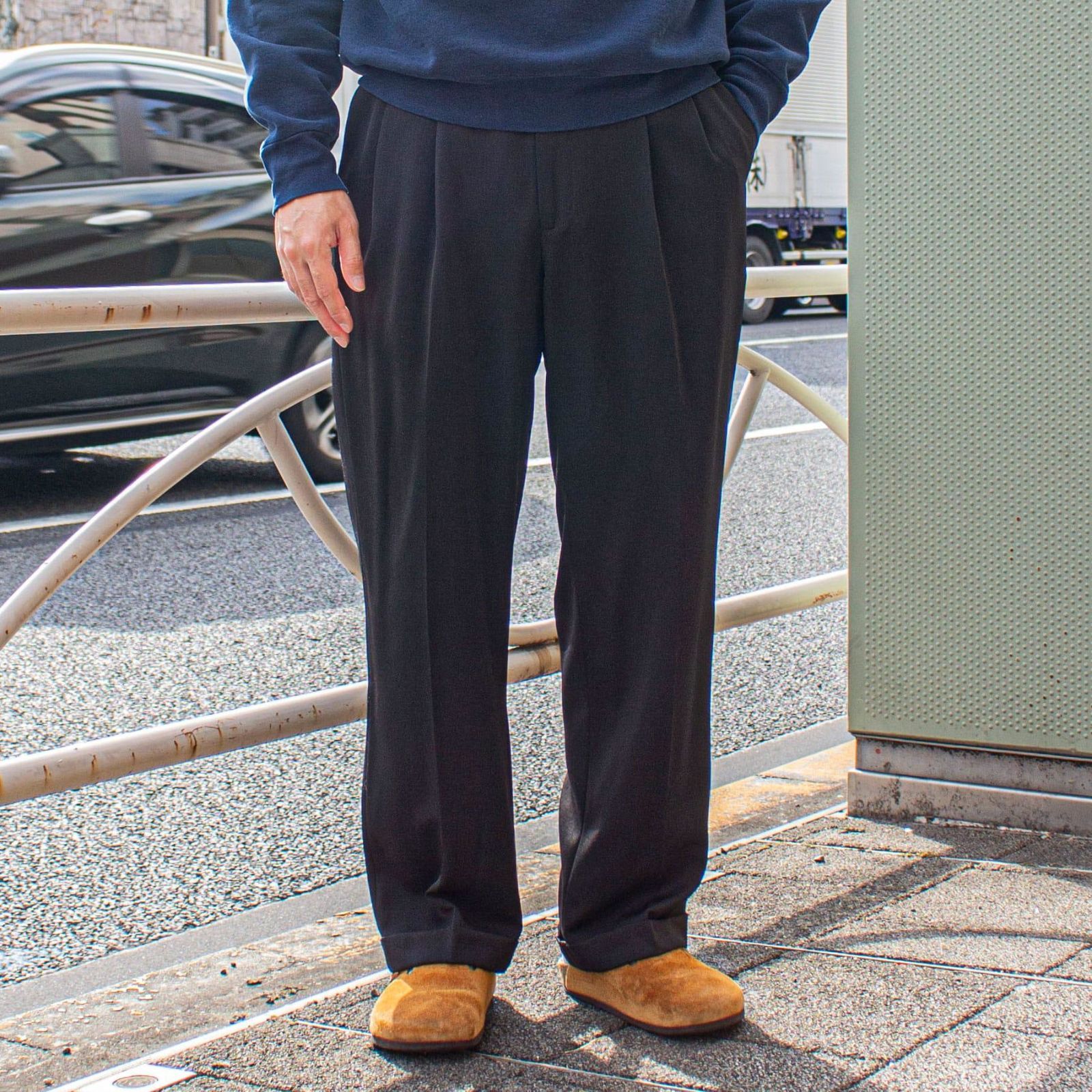 Perry Ellis Portfolio 00's Polyester 2tuck Slacks【33×30】 メンズ