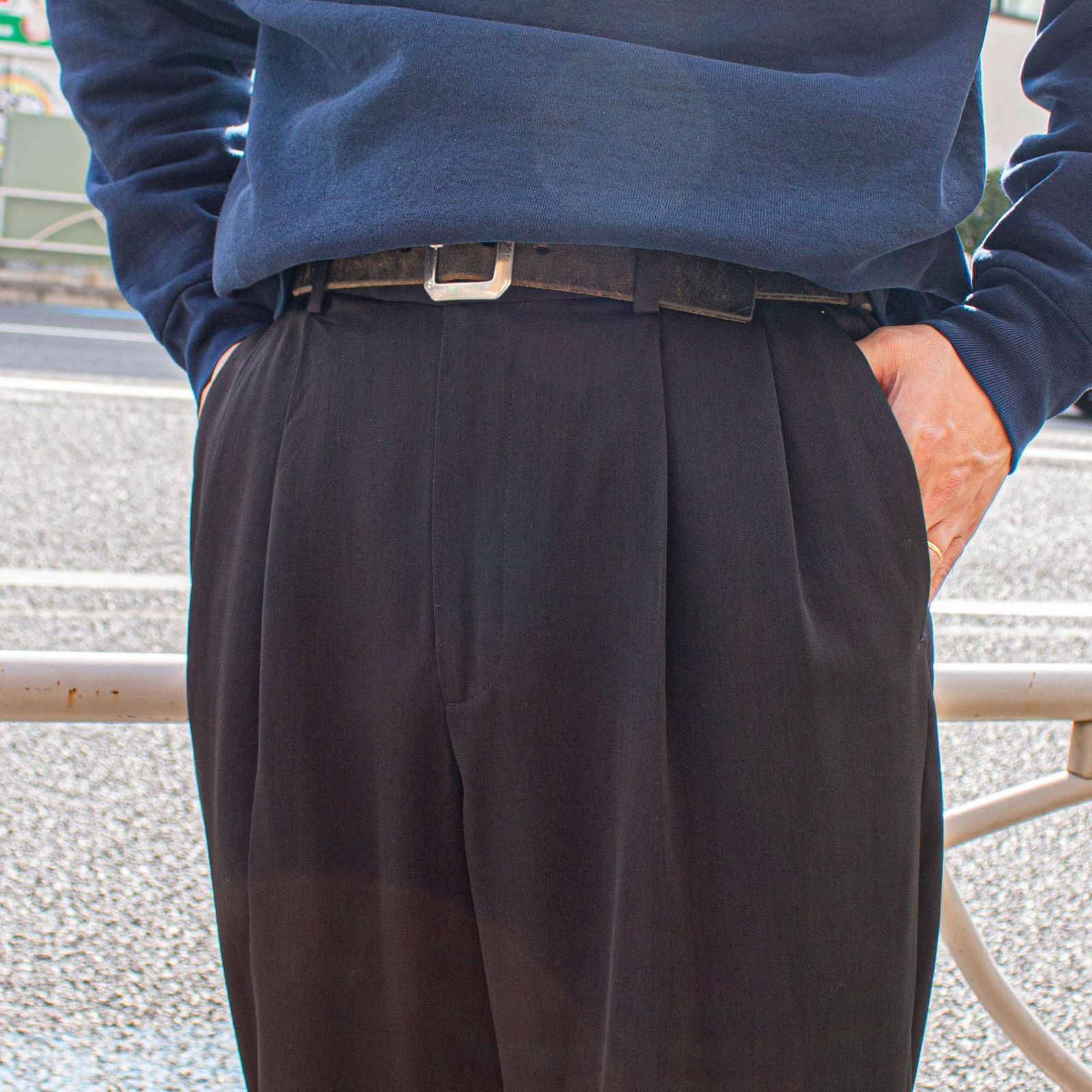 Perry Ellis Portfolio 00's Polyester 2tuck Slacks【33×30】 メンズ