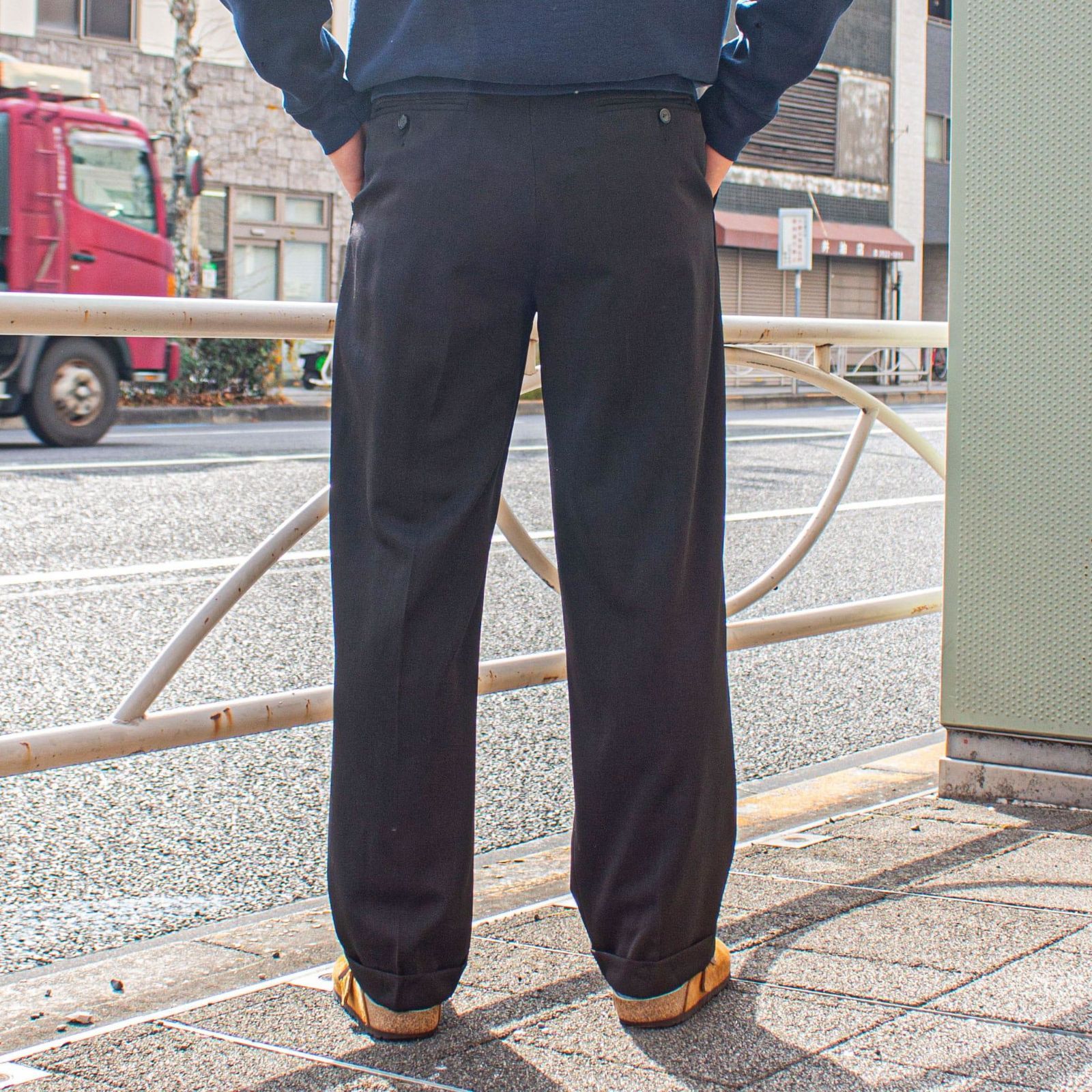 Perry Ellis Portfolio 00's Polyester 2tuck Slacks【33×30】 メンズ