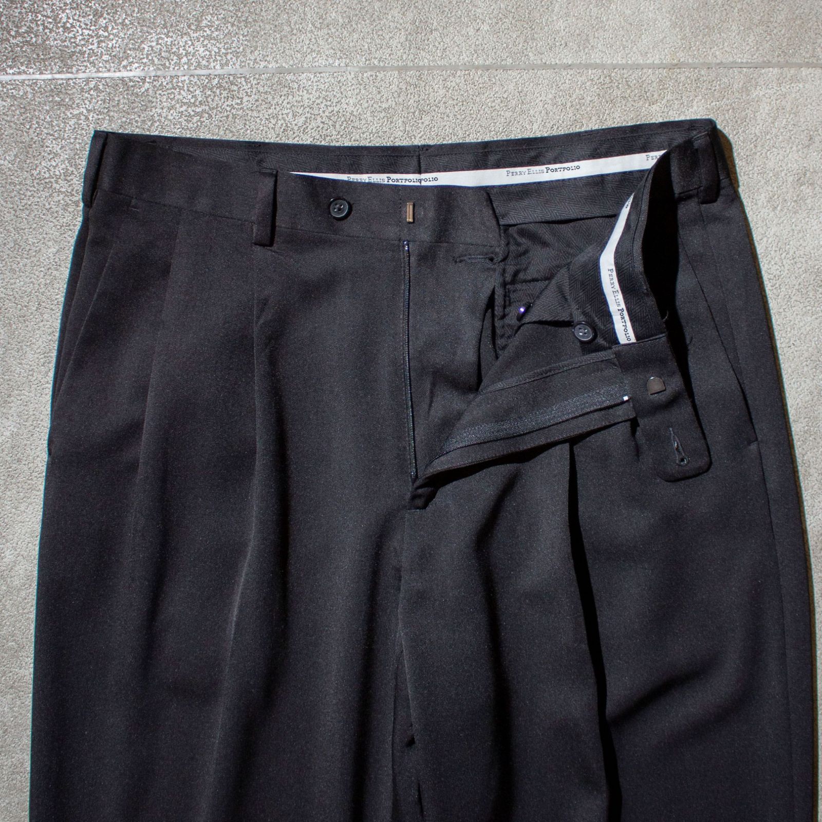 Perry Ellis Portfolio 00's Polyester 2tuck Slacks【33×30】 メンズ