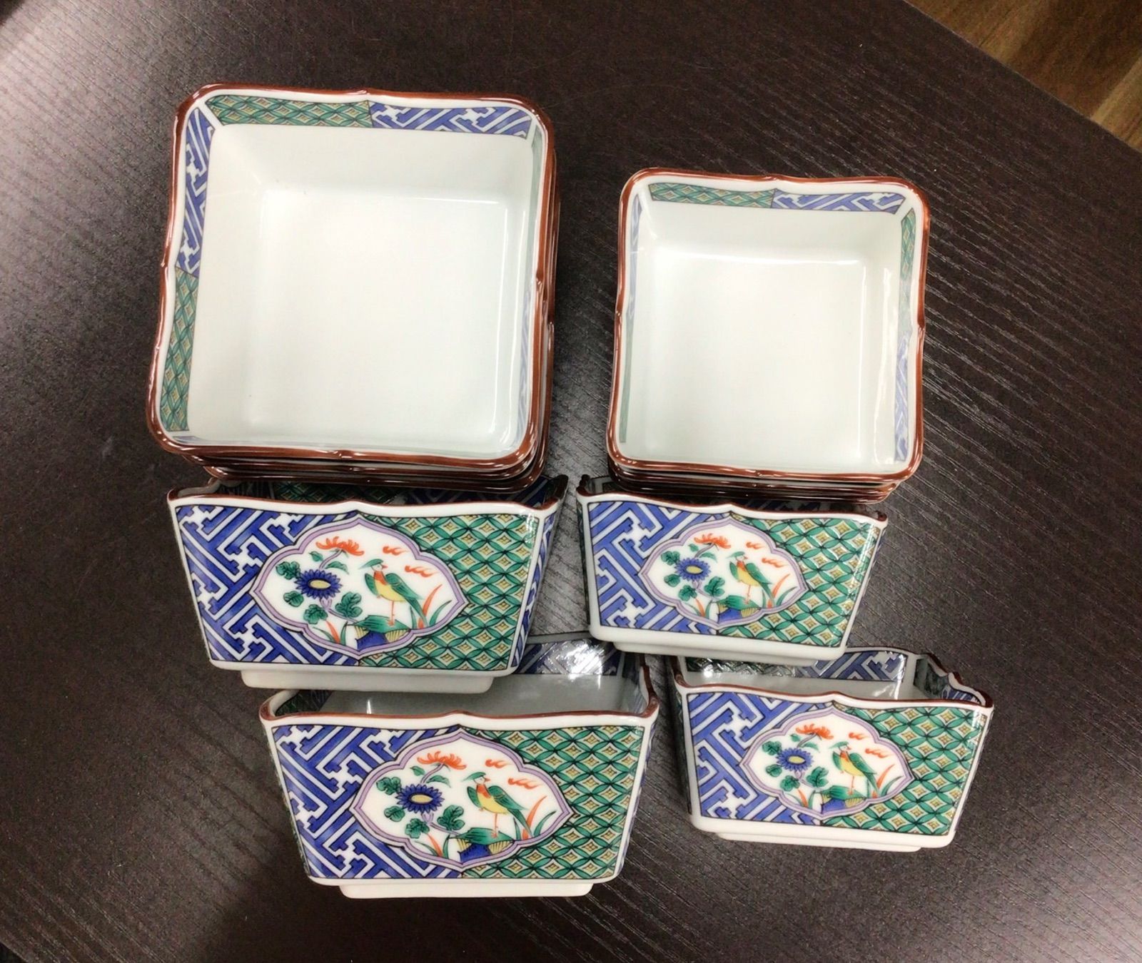 親子鉢 三彩亭 花鳥 九谷焼 龍峰窯 木箱付き 小鉢 中鉢 - メルカリ