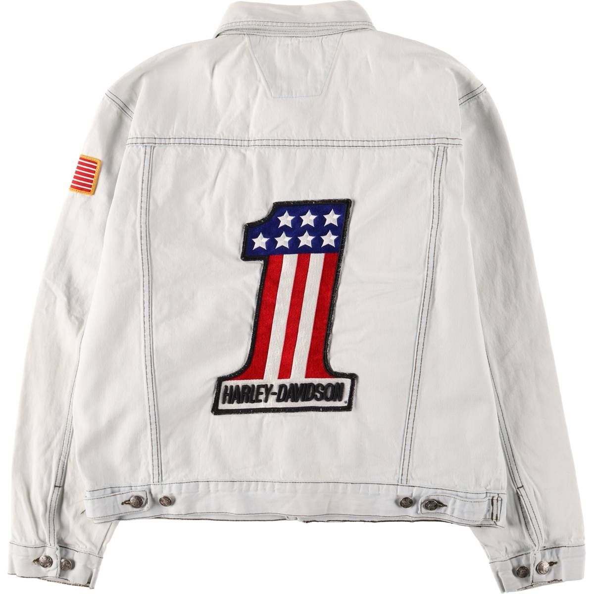 古着 ハーレーダビッドソン Harley-Davidson 星条旗柄 デニム