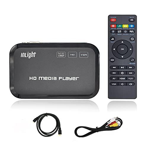 InLight メディアプレーヤー 最大解像度 3840 2160p 30fps SDカード USBメモリ対応 動画 音楽 写真再生 HDMI VGA コンポジット コンポーネント出力対応 テレビ再生 写真や動画をテレビで再生 付属HDMIケーブル