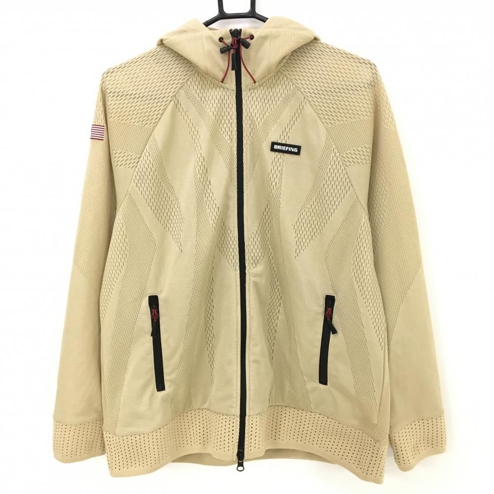 超美品】ブリーフィング ニットジップパーカー ベージュ 一部透かし