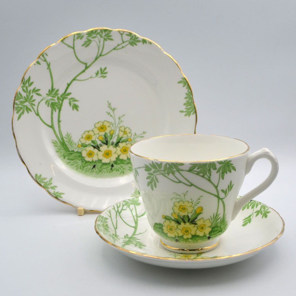 アンティーク 食器 トリオ ティーカップ＆ソーサー Chelsea ニューチェルシー 花柄 イギリス 1930 1951年頃 23 A 341 2