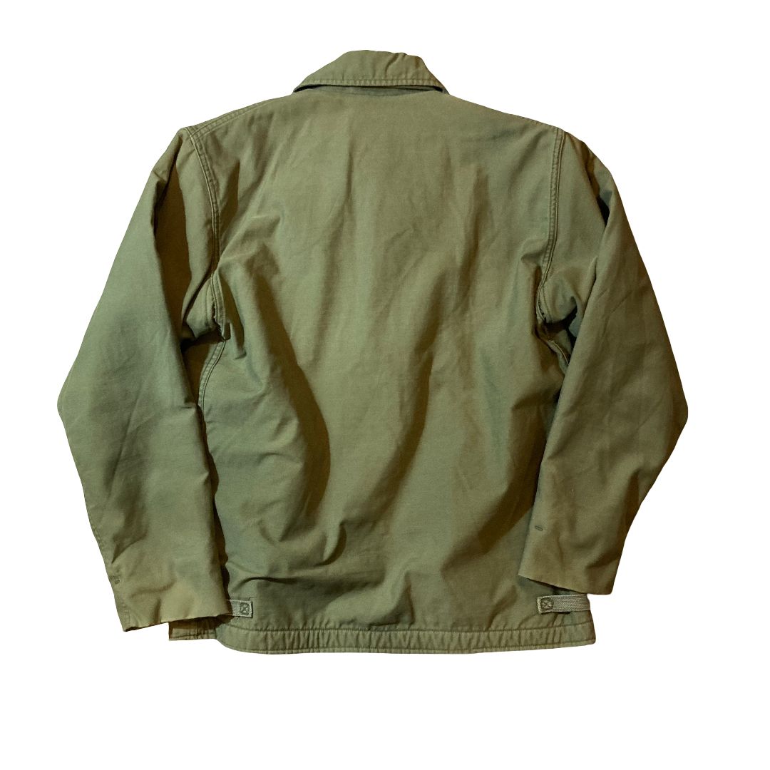 80s A-2デッキジャケット　ミリタリー 古着 80s 米軍 US NAVY ミリタリー A-2 デッキ ジャケット XL - 古着