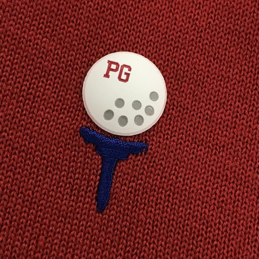 美品】パーリーゲイツ リバーシブルニットベスト レッド×黒 Vネック