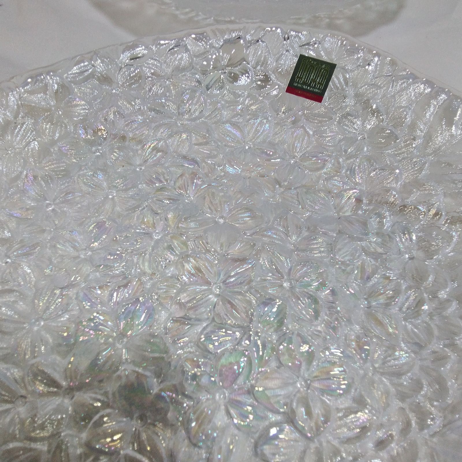 未使用 保谷クリスタル あじさい模様 銘々皿 HOYA クリスタルガラス 5