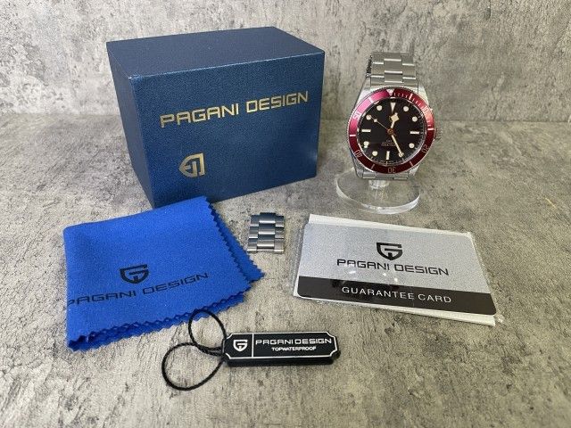 PAGANI DESIGN ﾊﾟｶﾞｰﾆﾃﾞｻﾞｲﾝ 腕時計 ﾘｽﾄｳｫｯﾁ 自動巻き 3針 10BAR ｼﾙﾊﾞｰ ﾋﾟﾝｸ 33948464