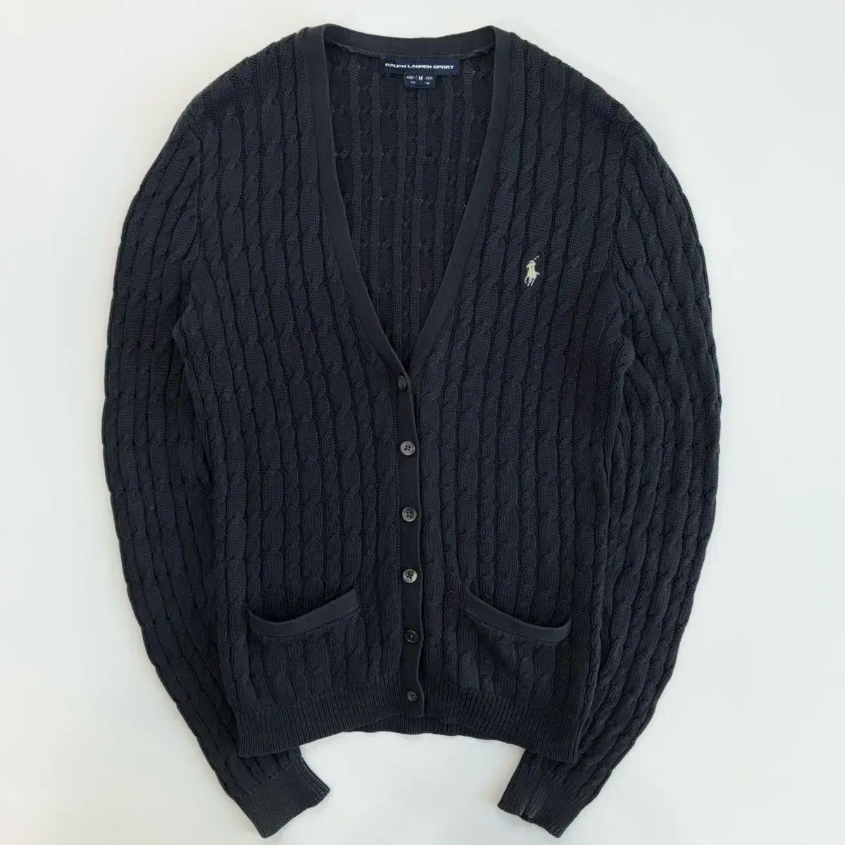 Polo ラルフローレン スポーツ 刺繍 ケーブル編み ニットカーディガン