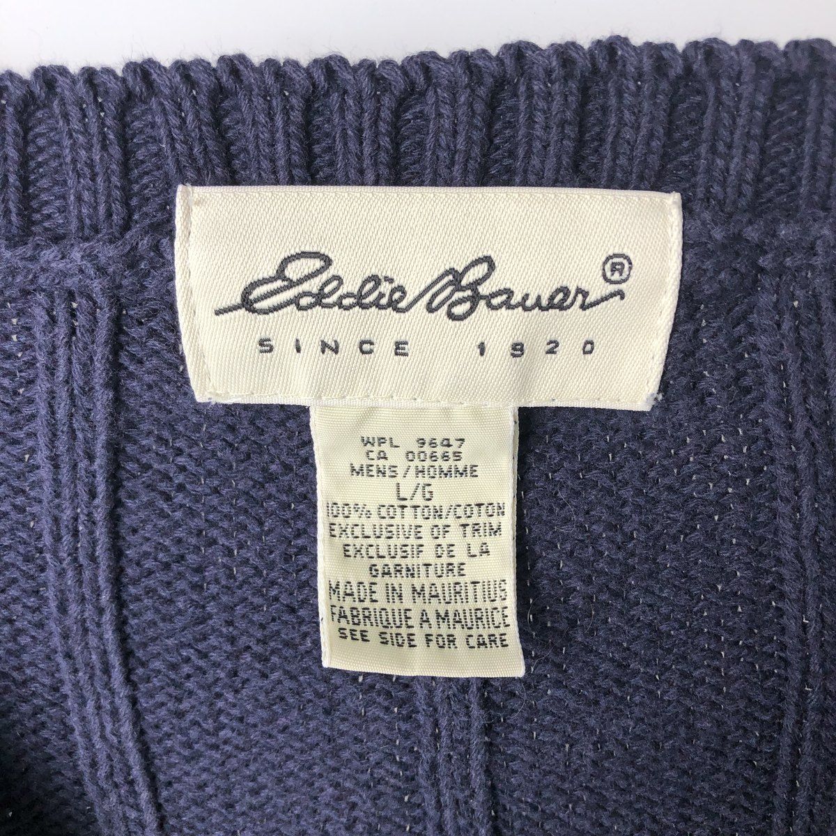 古着 エディーバウアー Eddie Bauer Vネック コットンニットセーター