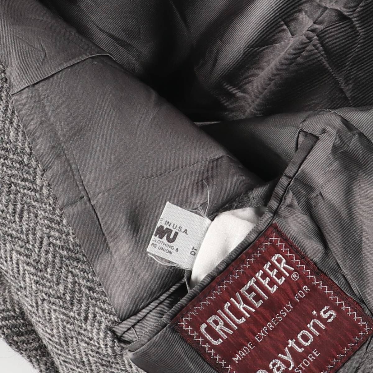 古着 CRICKETEER ヘリンボーン ウールテーラードジャケット USA製