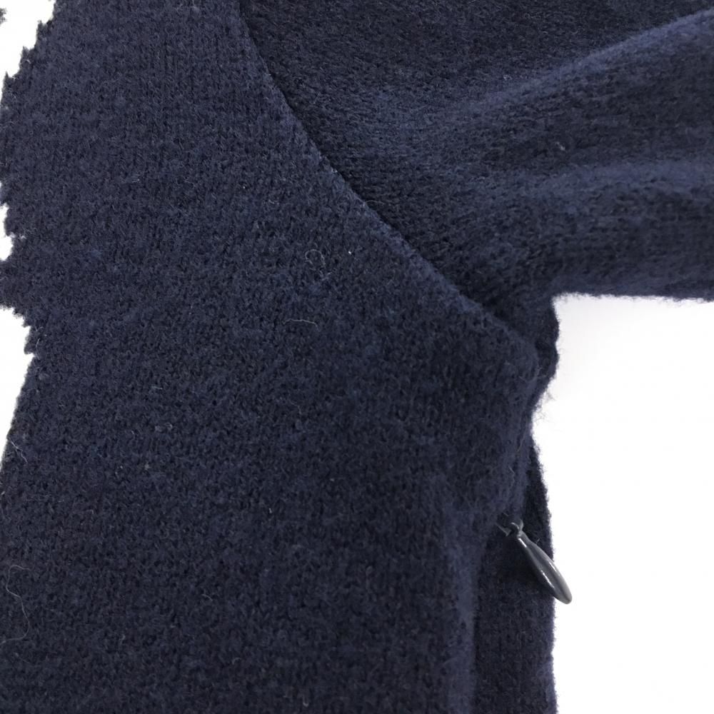 美品】パーリーゲイツ ニットジャケット ネイビー×白 裏地メッシュ
