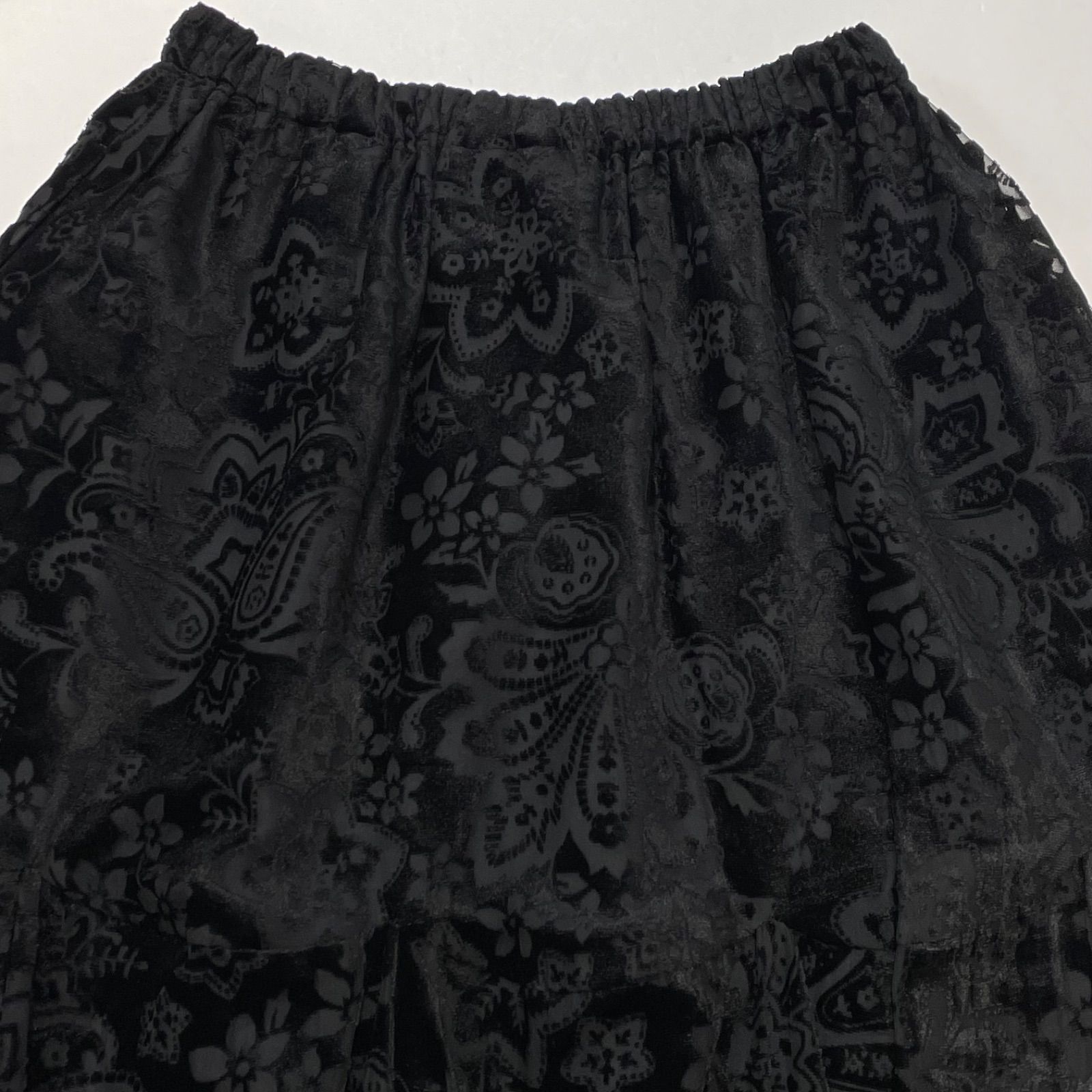 トリココムデギャルソン シアー ひざ丈スカート 切りっぱなし シースルー 黒 tricot COMME des GARCONS トリコ コムデギャルソン シースルー