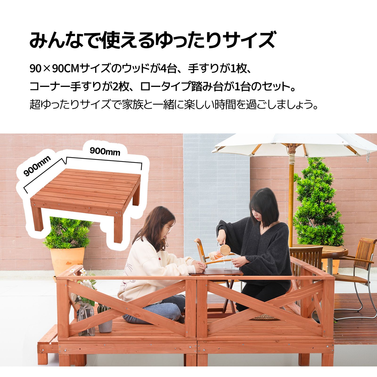 再入荷予定」ウッドデッキ 天然木 キット 8点セット1坪 ウッドパネル