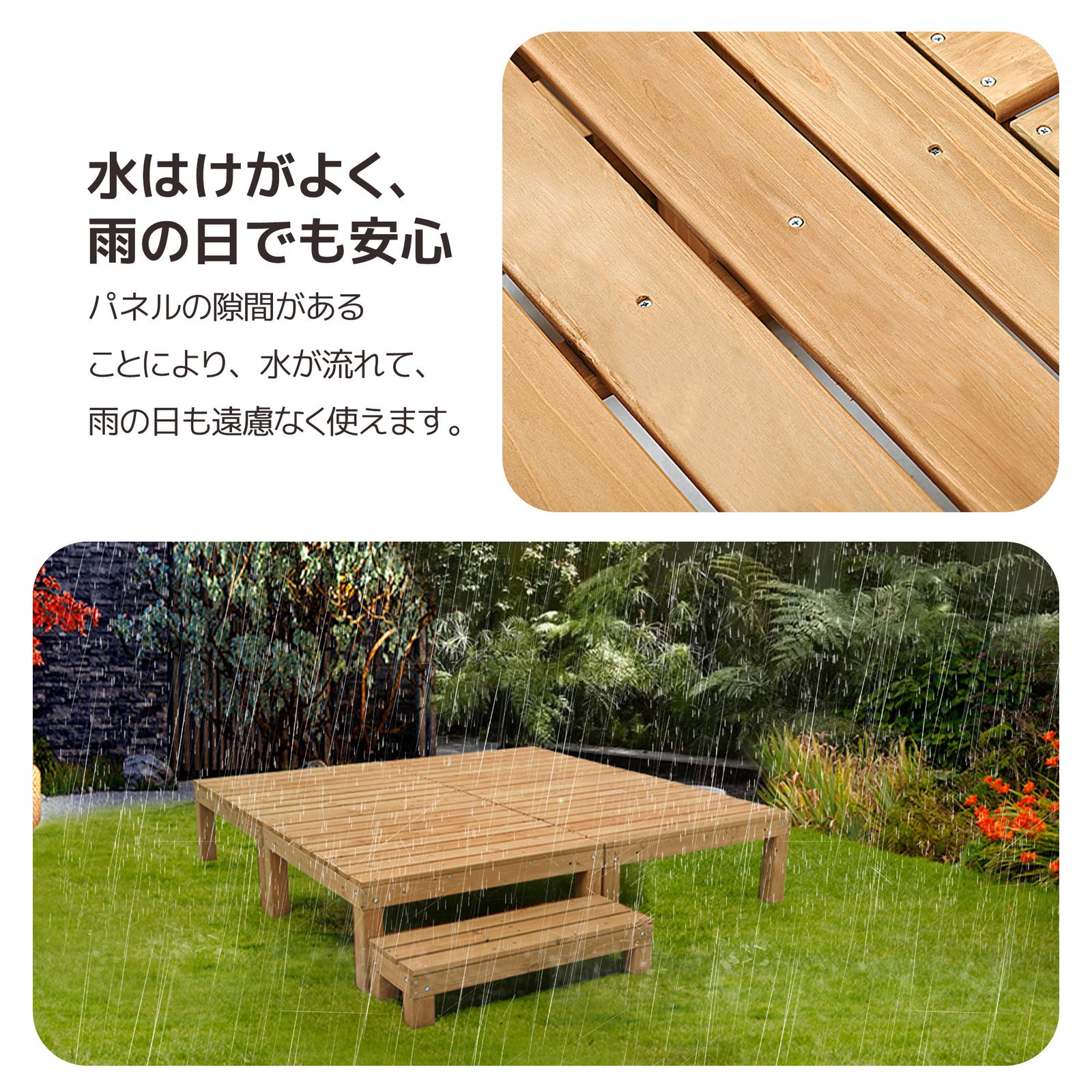 再入荷予定」ウッドデッキ 天然木 キット 8点セット1坪 ウッドパネル