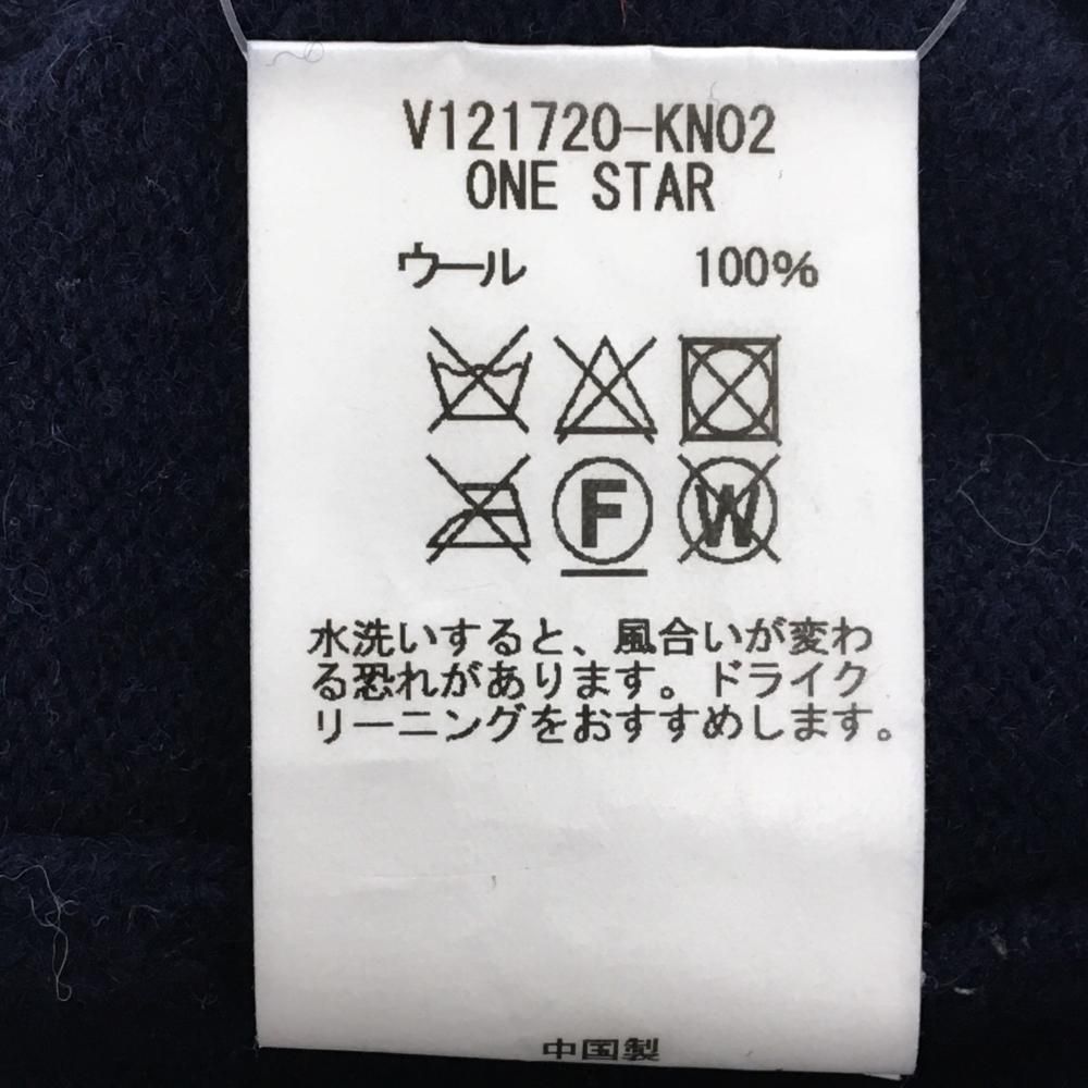 V12 セーター ネイビー×白 星 ウール100％ ニット レディース 1(M