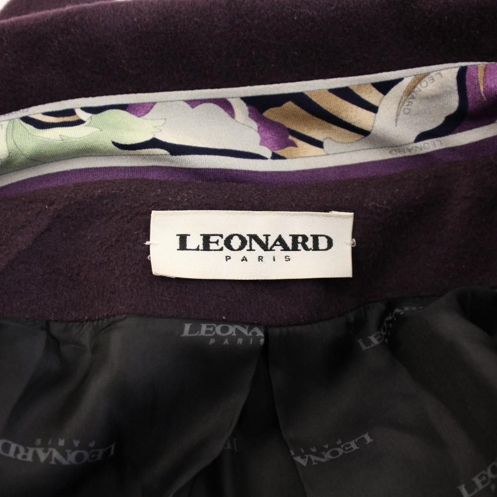 レオナール LEONARD ステンカラーコート アウター ロング丈 シングル