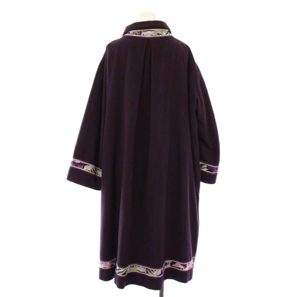 ピ*タ様 レオナール11号カシミヤ混コート パープル裏地シルクLEONARD
