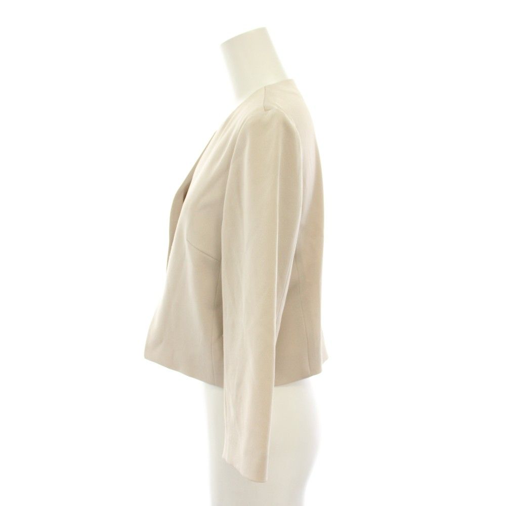 アナイ ANAYI トリアセテートノーカラージャケット アウター サテン 38