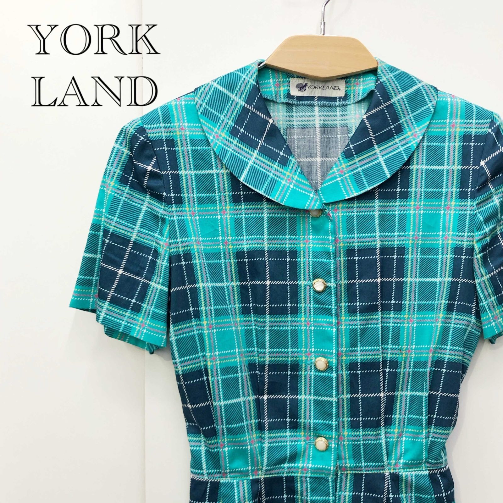 YORKLAND ヨーク ランド コットン チェック シャツ ワンピース